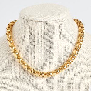 Vintage Tortolani Necklace, Signed Tortolani, Vintage Chain Necklace, Gold Plate